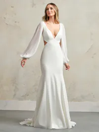 Detachable aurora chiffon long balloon sleeves