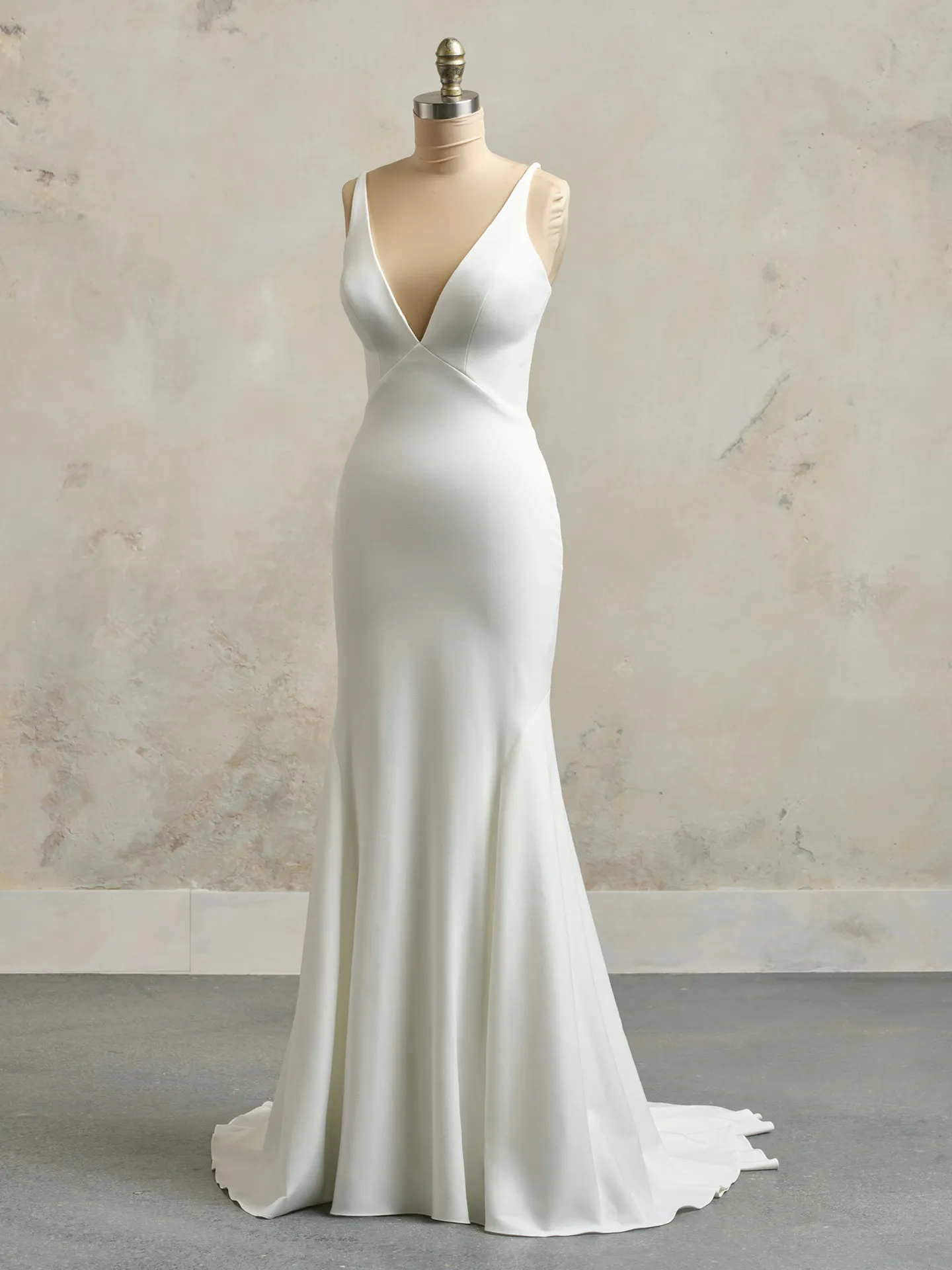 Maggie Sottero Kelsey bridal gown front view on mannequin