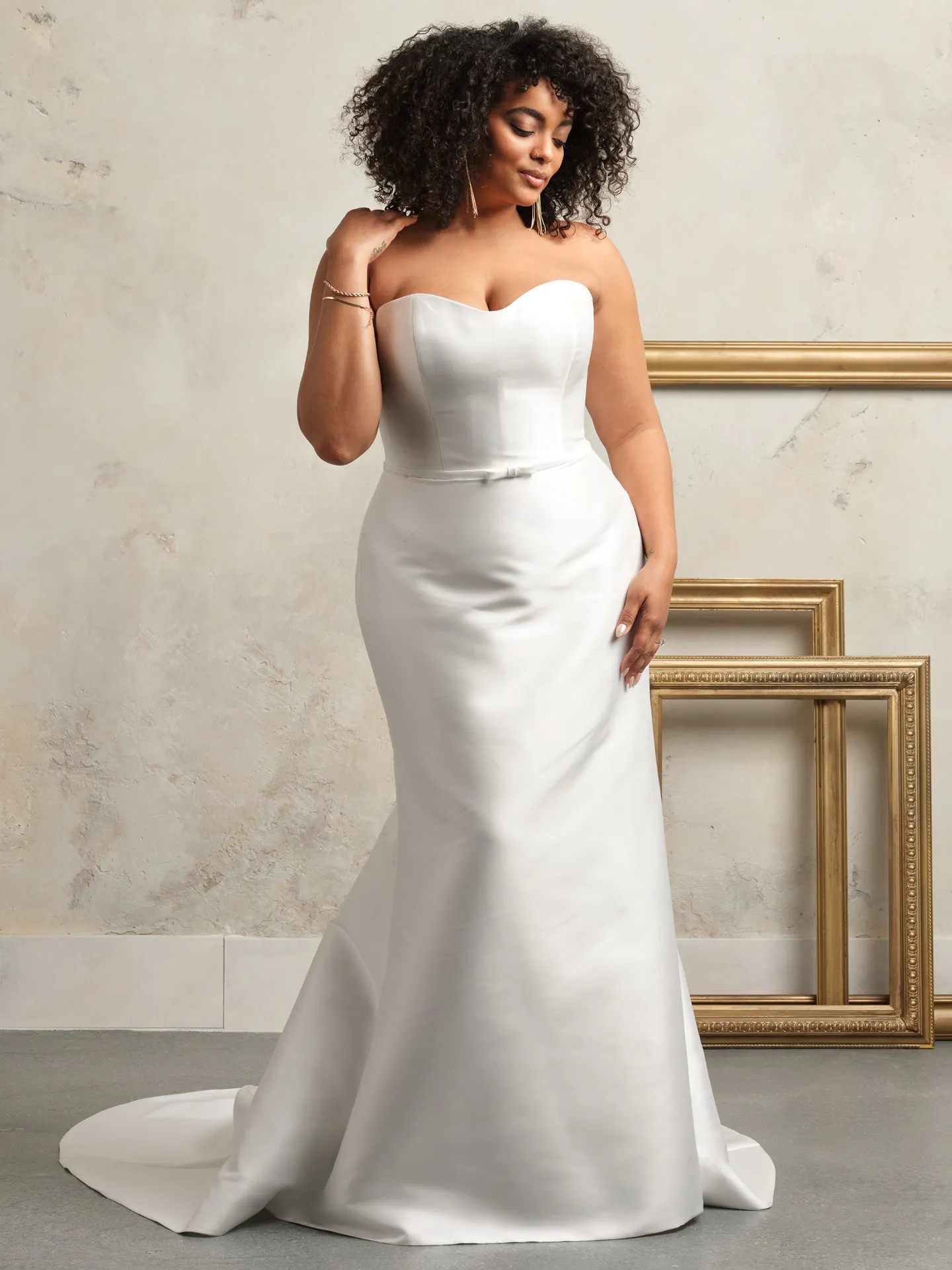 Maggie Sottero Maisie front view plain bow wedding gown