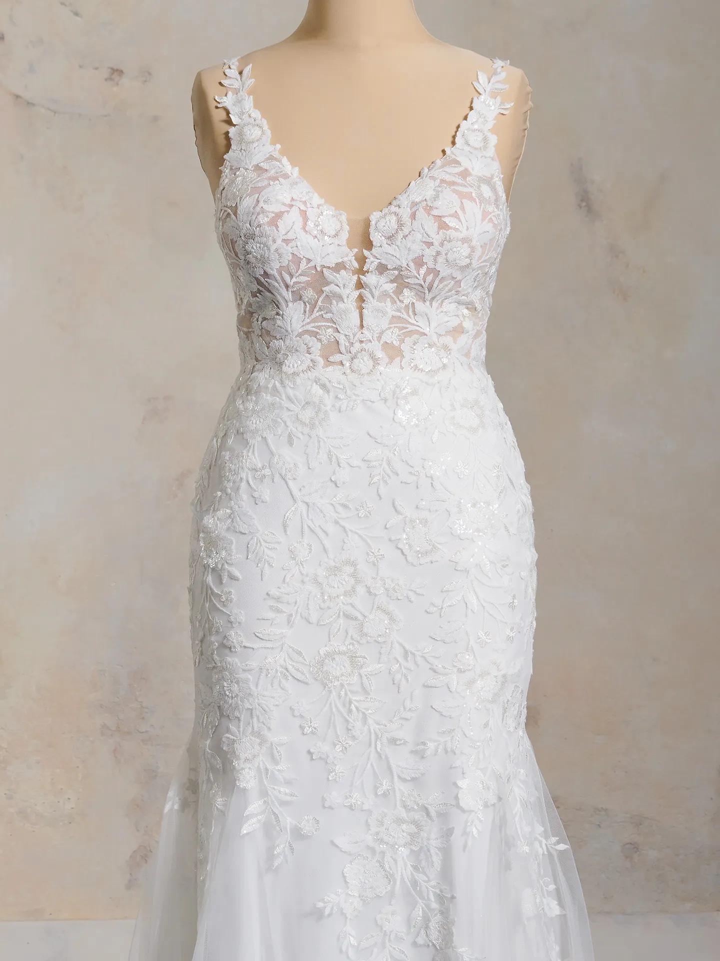 Maggie Sottero Mandy lace fit-and-flare front view
