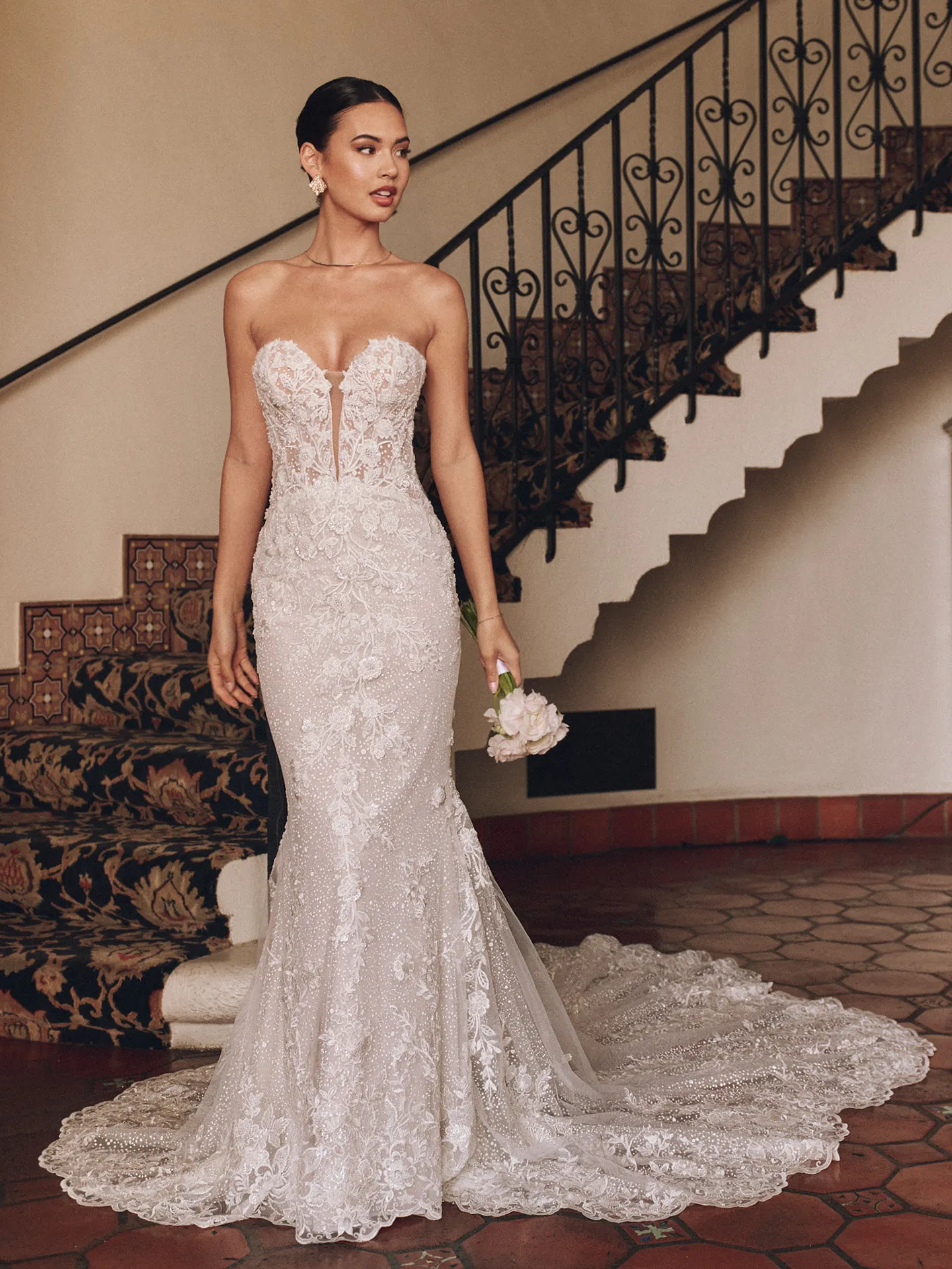 Sottero and Midgley Chesney front view, sweetheart neckline lace wedding dress.
