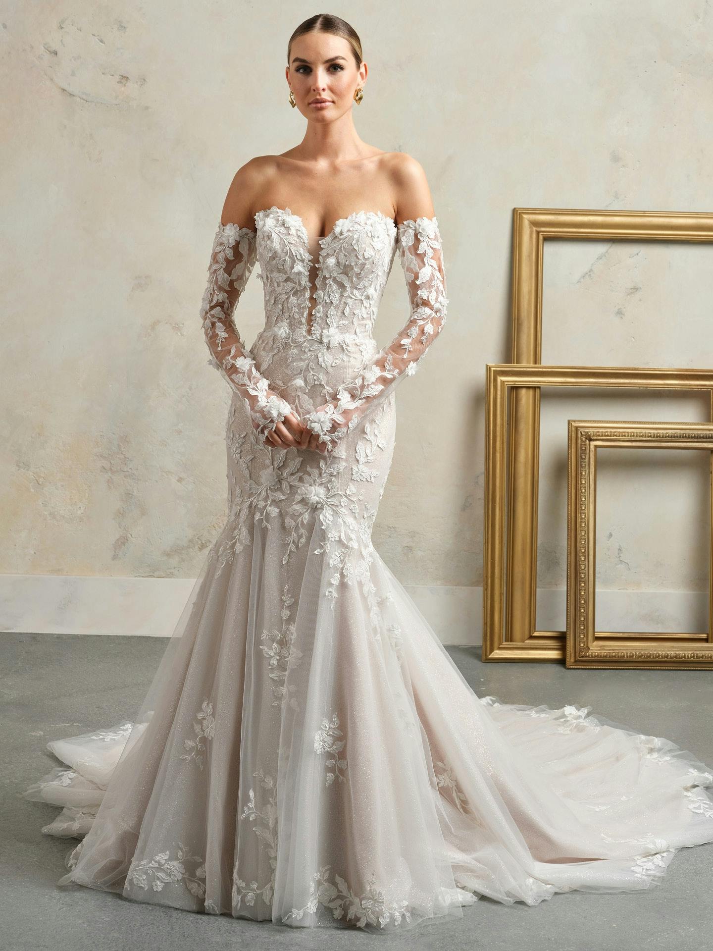 maggie sottero マーメイドドレス Zeta Flirty Zeta Lace Tulle Mermaid Wedding Gown | Maggie