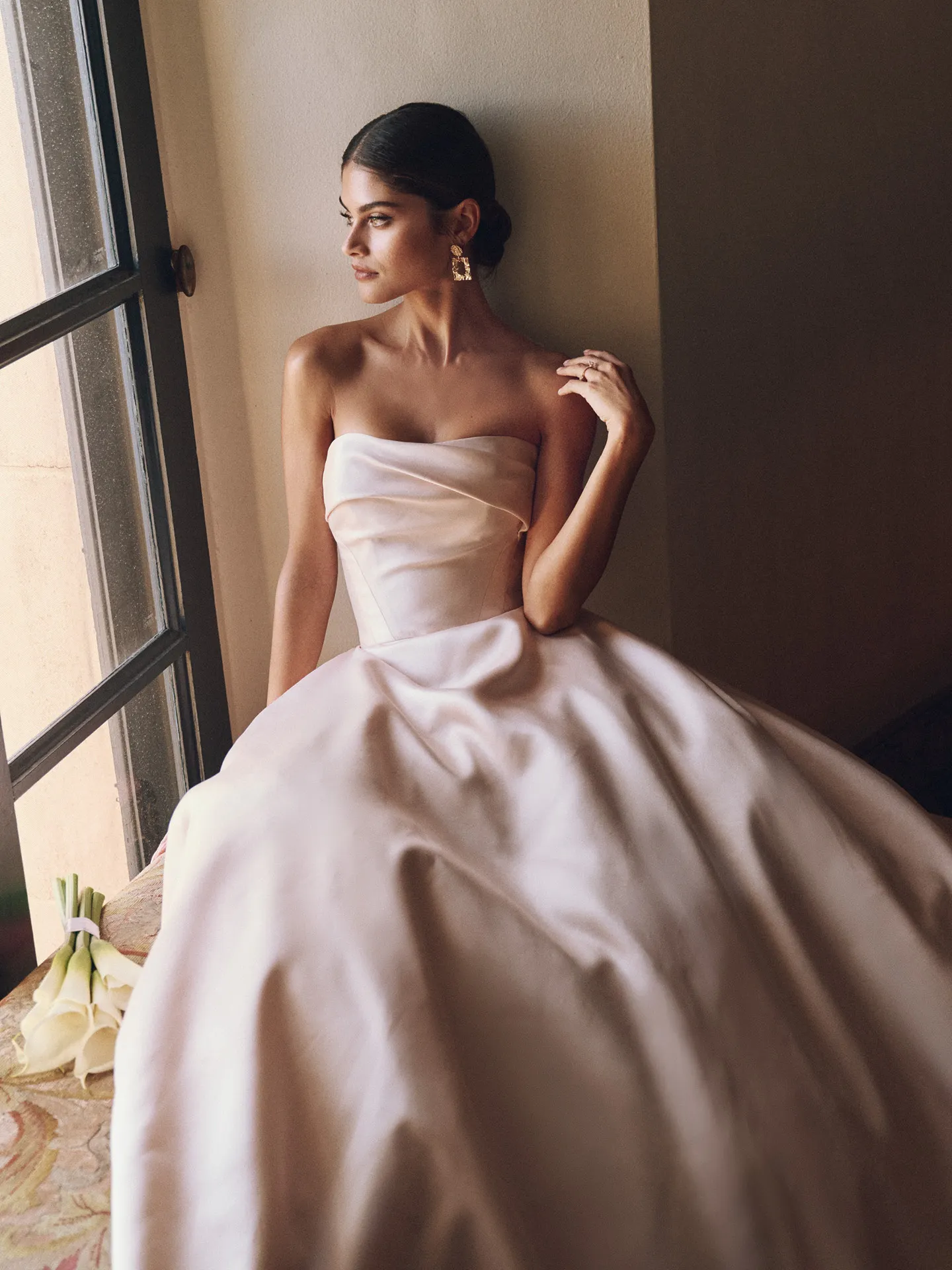 Sottero and Midgley strapless mikado bridal gown front view