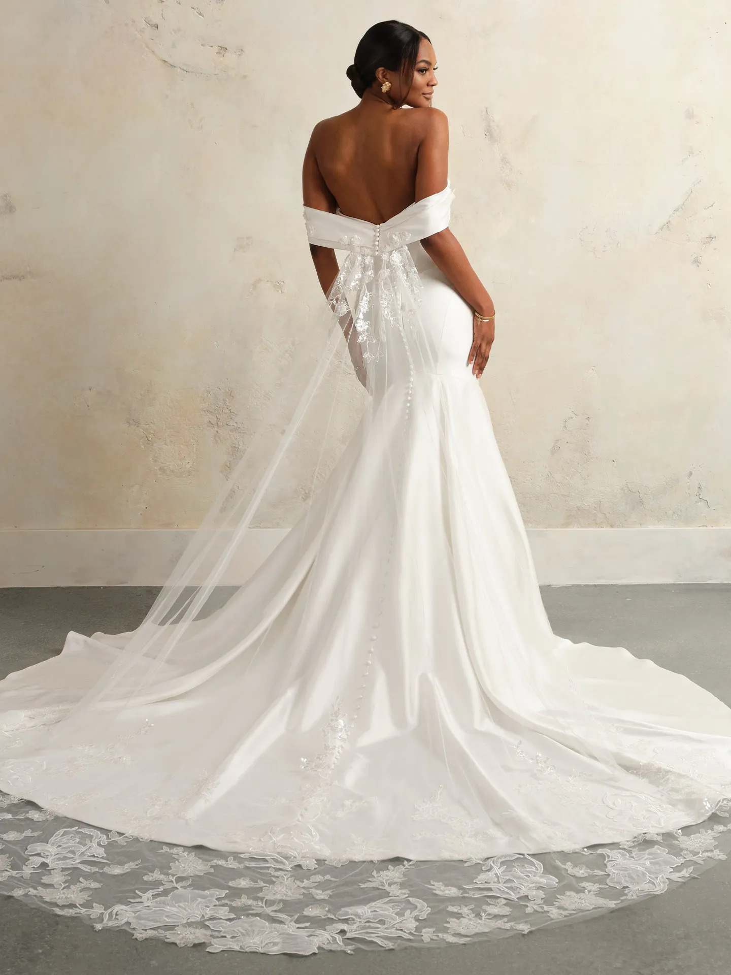 Maggie Sottero Giselle back view satin strapless wedding dress