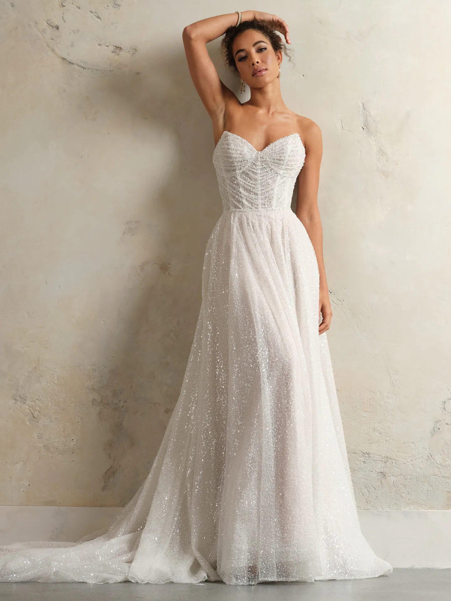 Maggie Sottero Monica strapless gown front view