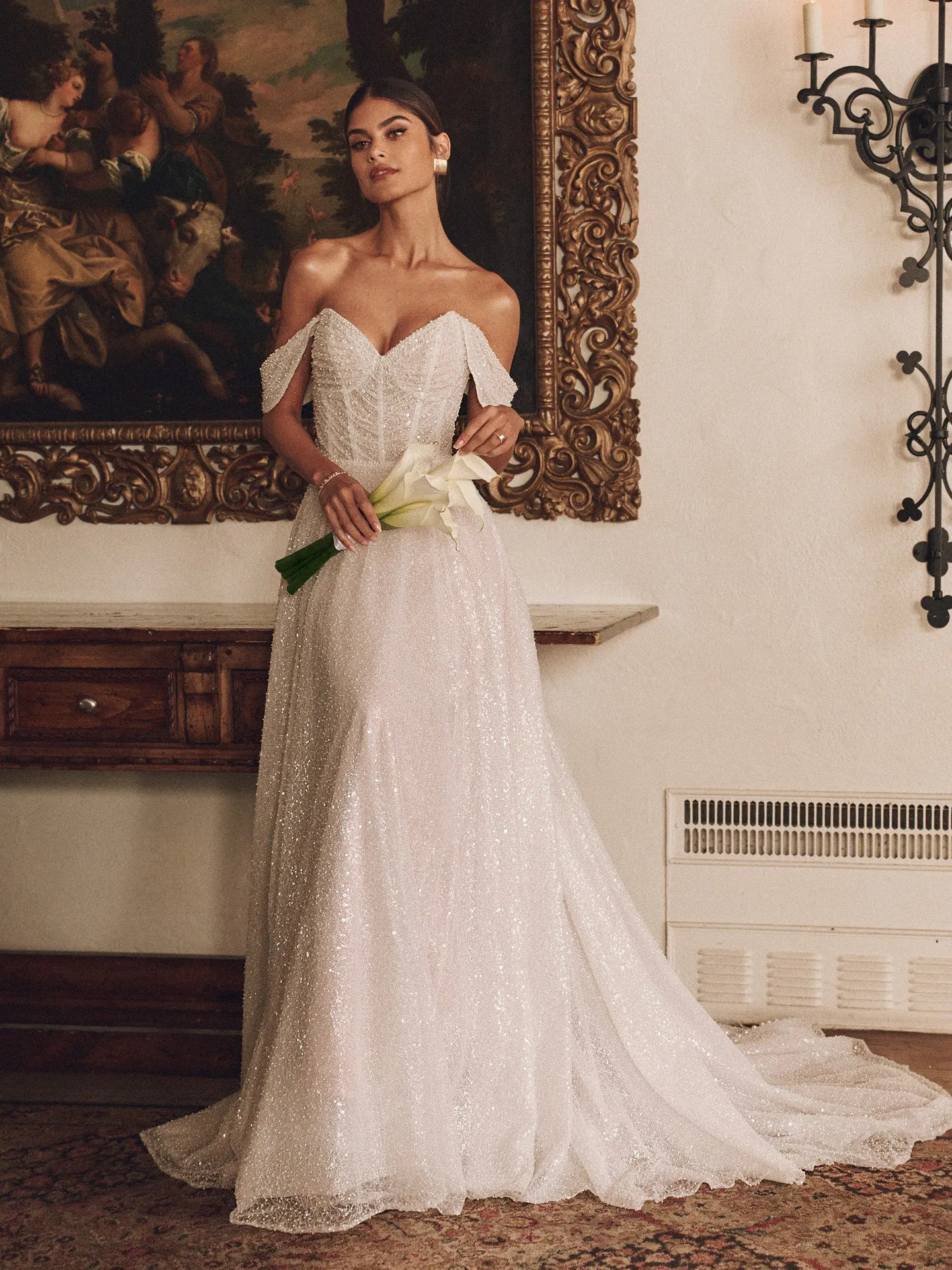 Sophisticated Monica Off-The-Shoulder Bridal Gown
