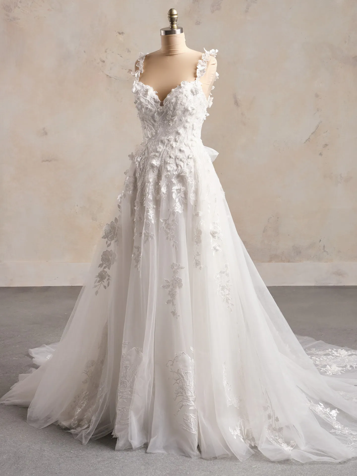 Maggie Sottero Wicklow floral bridal dress side view