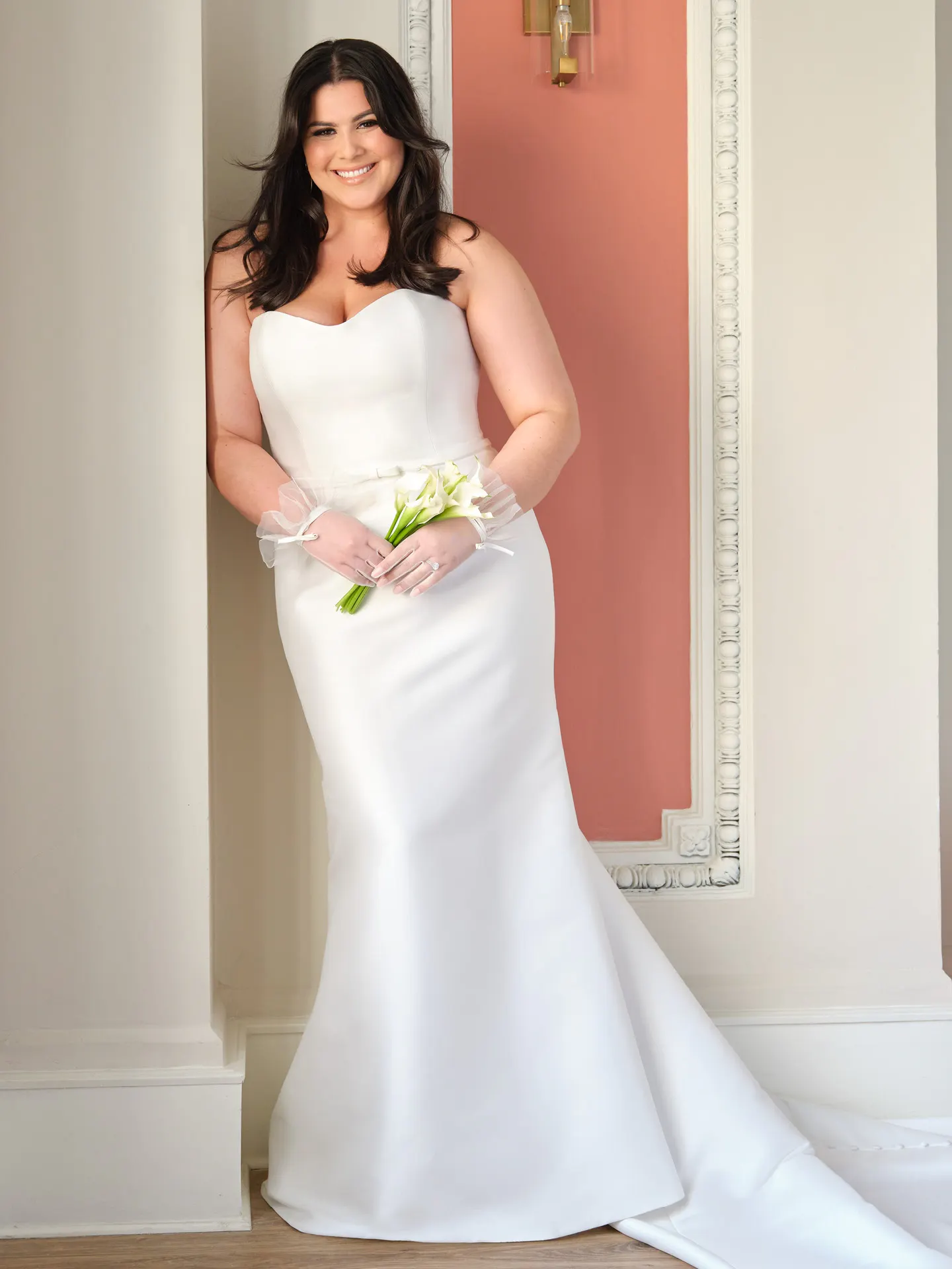 Maggie Sottero Maisie wedding gown front view with plain bow detail