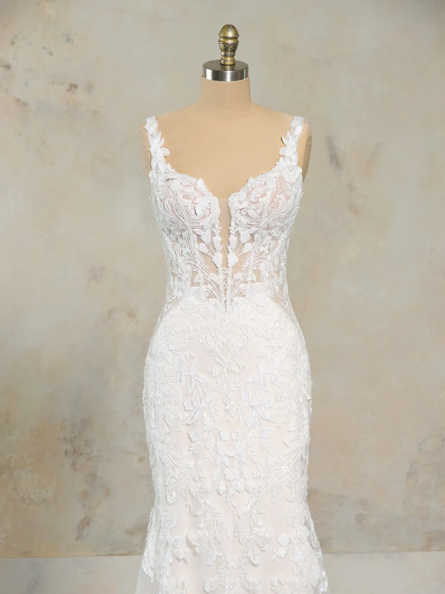 Maggie Sottero Zeta lace mermaid gown front view