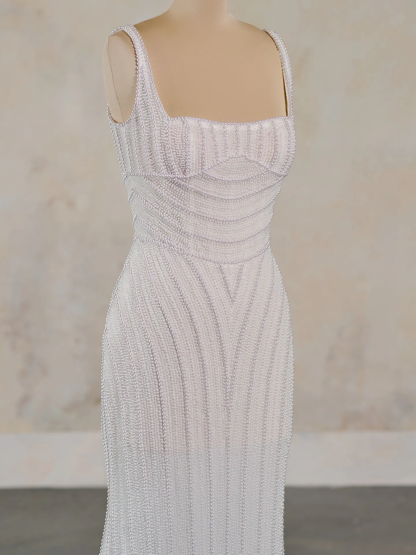 Maggie Sottero Danica front view pearl basque waist wedding gown