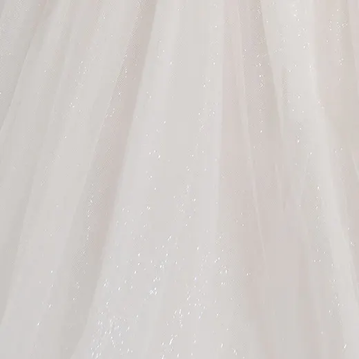 Maggie Sottero Angelette lace princess wedding dress close-up.