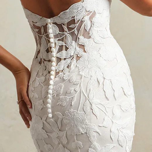 Bridget floral lace back view wedding dress Maggie Sottero