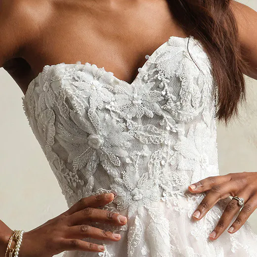 Maggie Sottero Caroline sequin lace gown front view