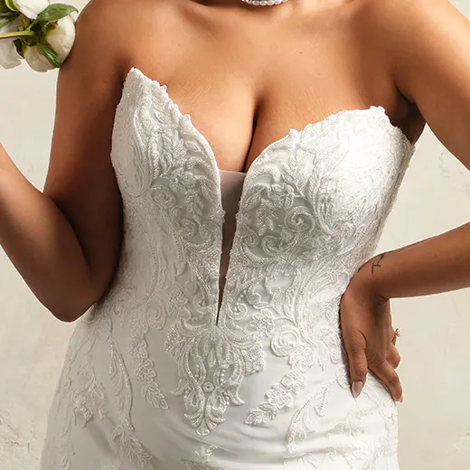Maggie Sottero Kyler front view with floral lace detail