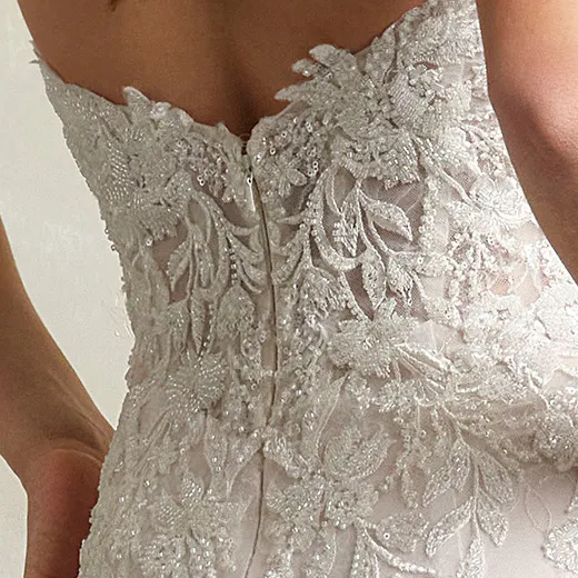 Maggie Sottero Yolanda back view lace mermaid wedding dress