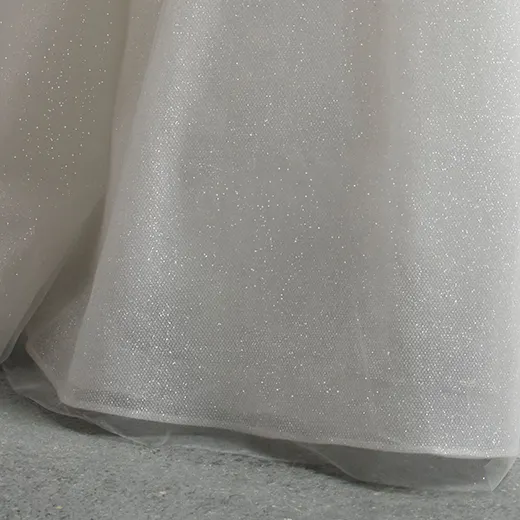 Soft A-Line Elizabeth bridal dress fabric detail with shimmering texture.