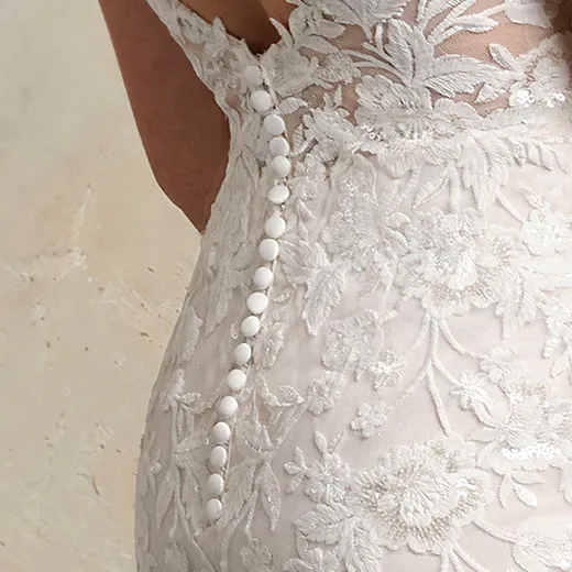 Maggie Sottero Mandy back view lace detail with buttons
