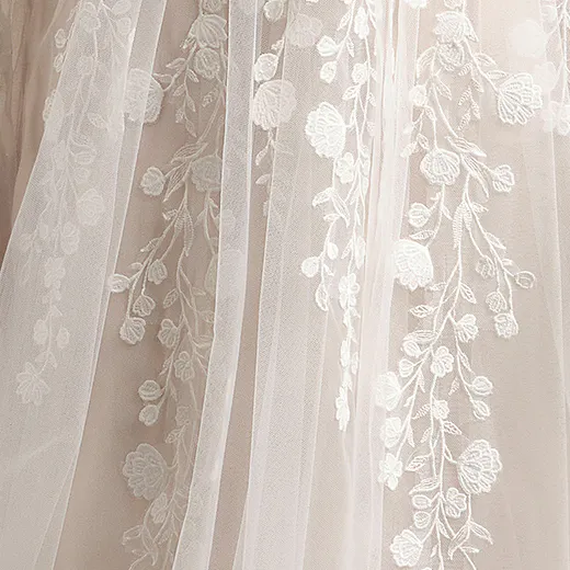 Zinnia lace bridal gown with floral embroidery detail Maggie Sottero
