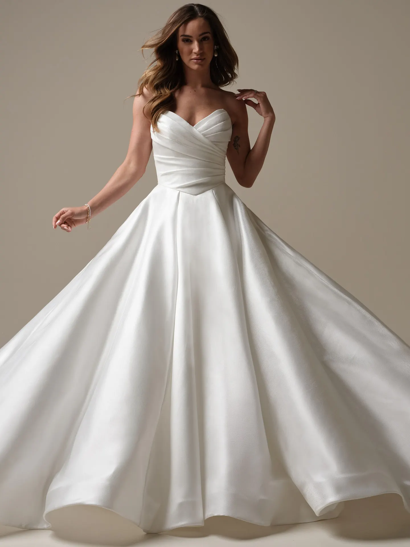 Maggie Sottero Aubrielle front view satin ball gown dress