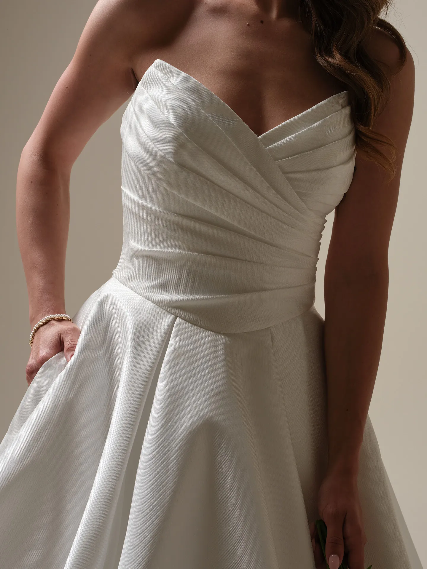 Maggie Sottero Aubrielle satin ball gown front view