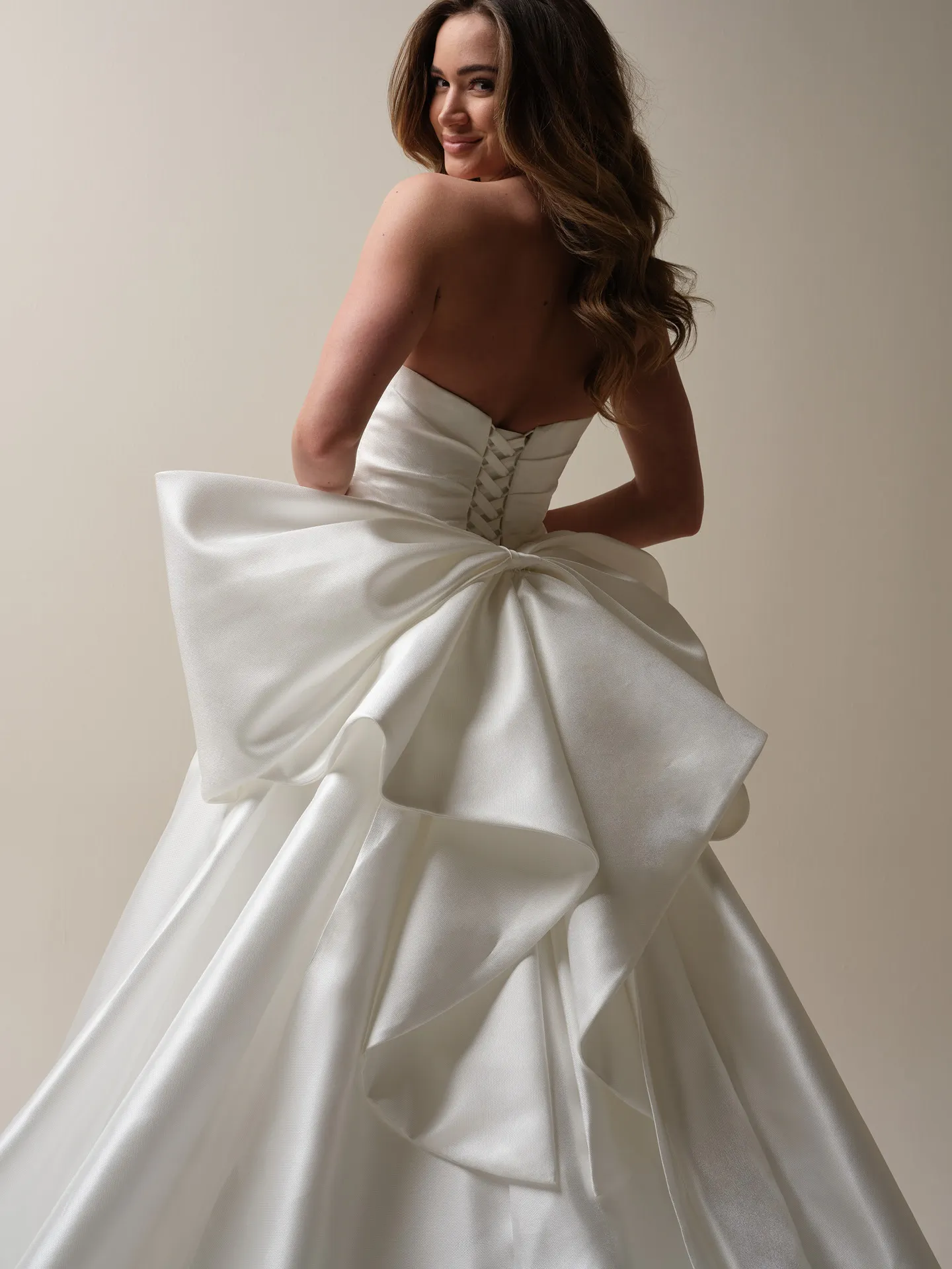 Maggie Sottero Aubrielle back view with detachable satin bow