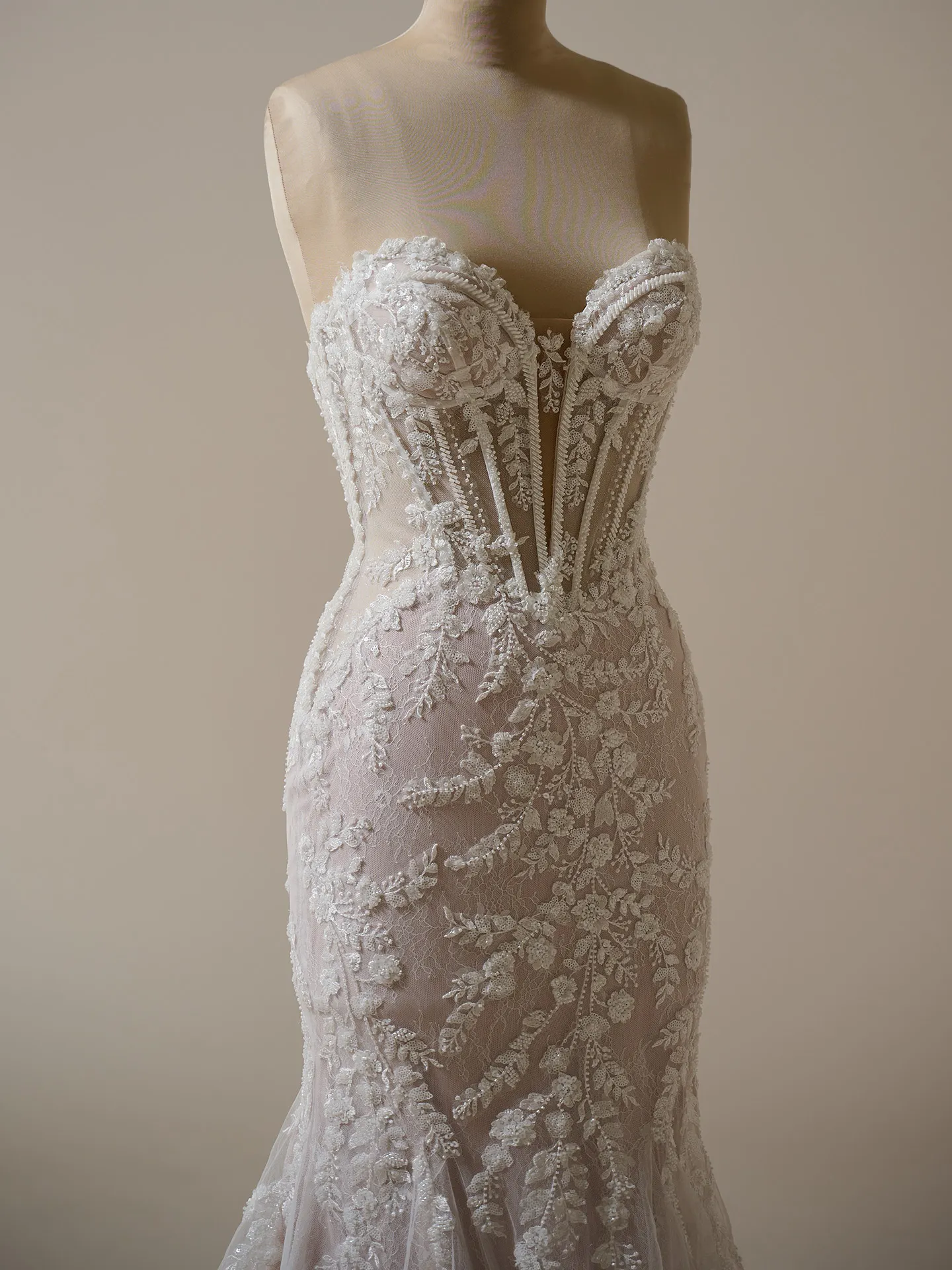 Maggie Sottero Benjie sequin lace mermaid dress front view