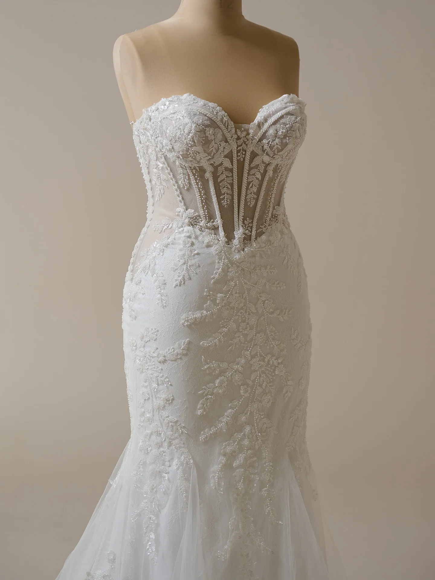 Benjie Sequin Lace Mermaid Bridal front view Maggie Sottero