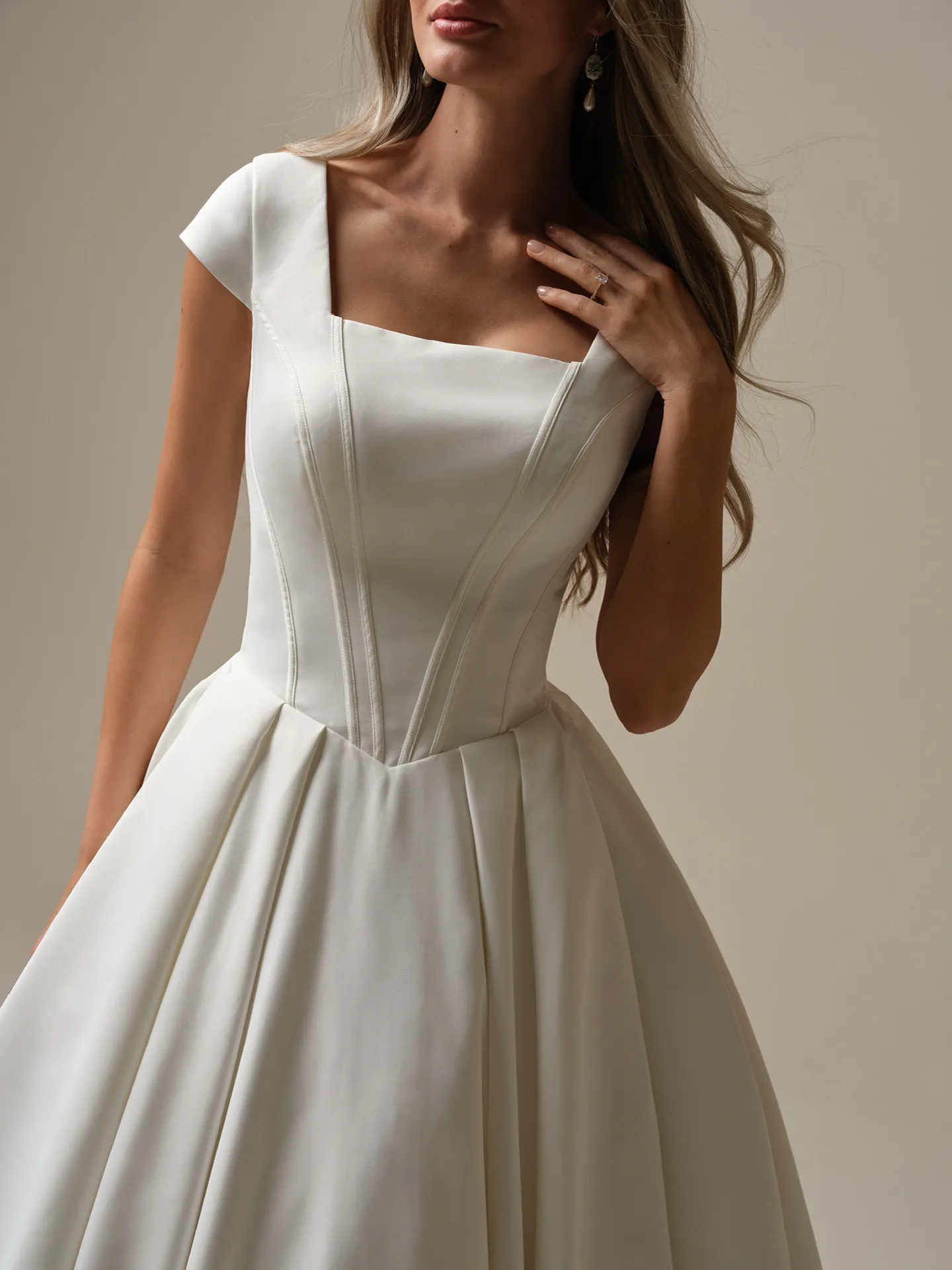 Maggie Sottero Derrick Leigh front view elegant modest ball gown wedding dress