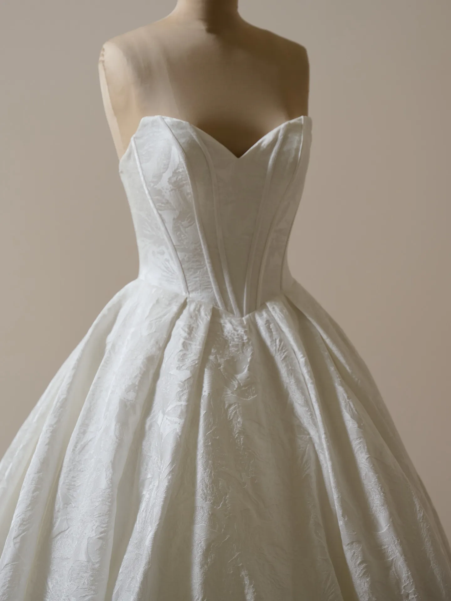 Sottero and Midgley Derrick Marie front view ballgown with floral texture.