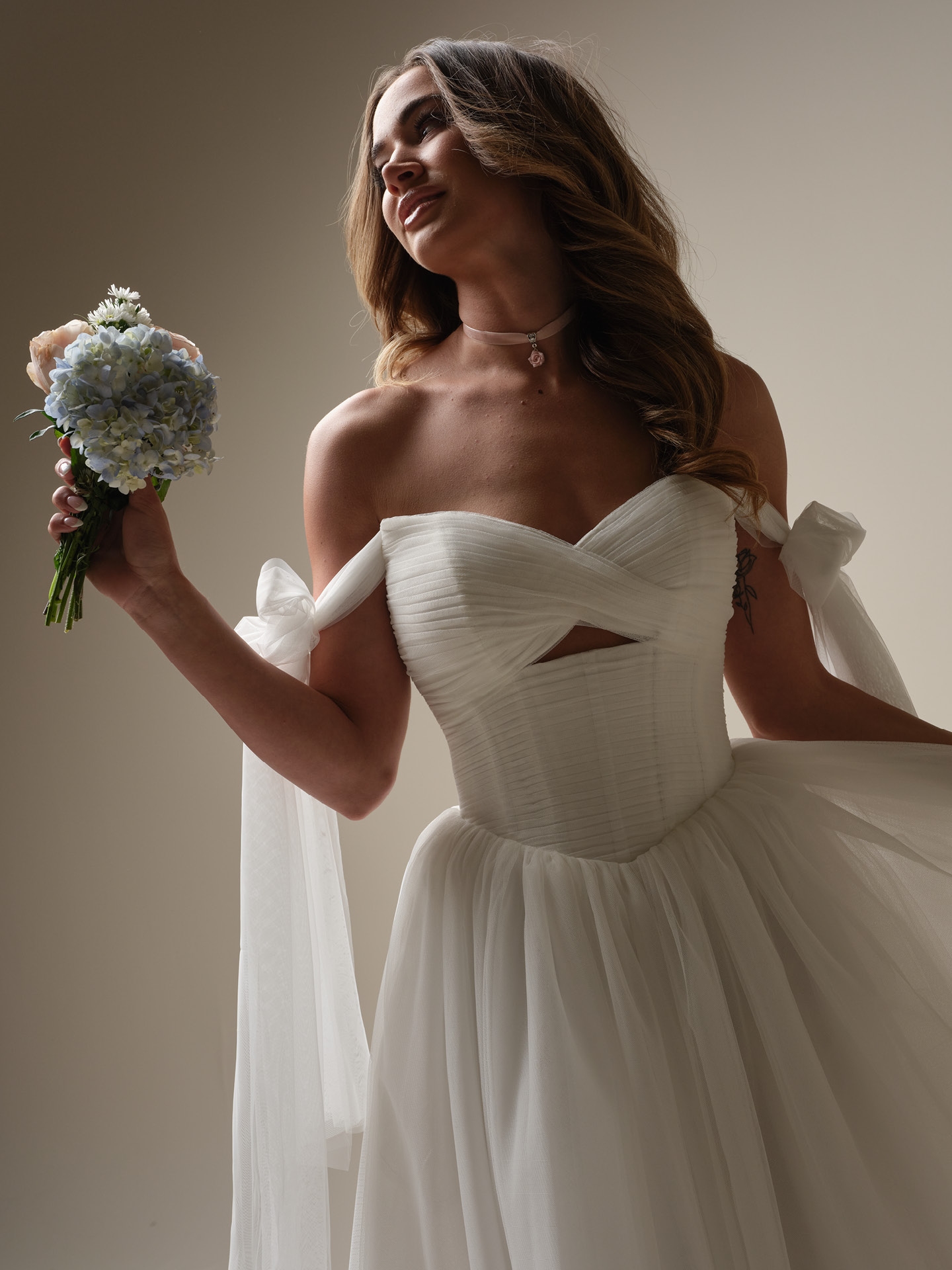 Evan Pleated Keyhole Ball Gown Wedding Dress Maggie Sottero