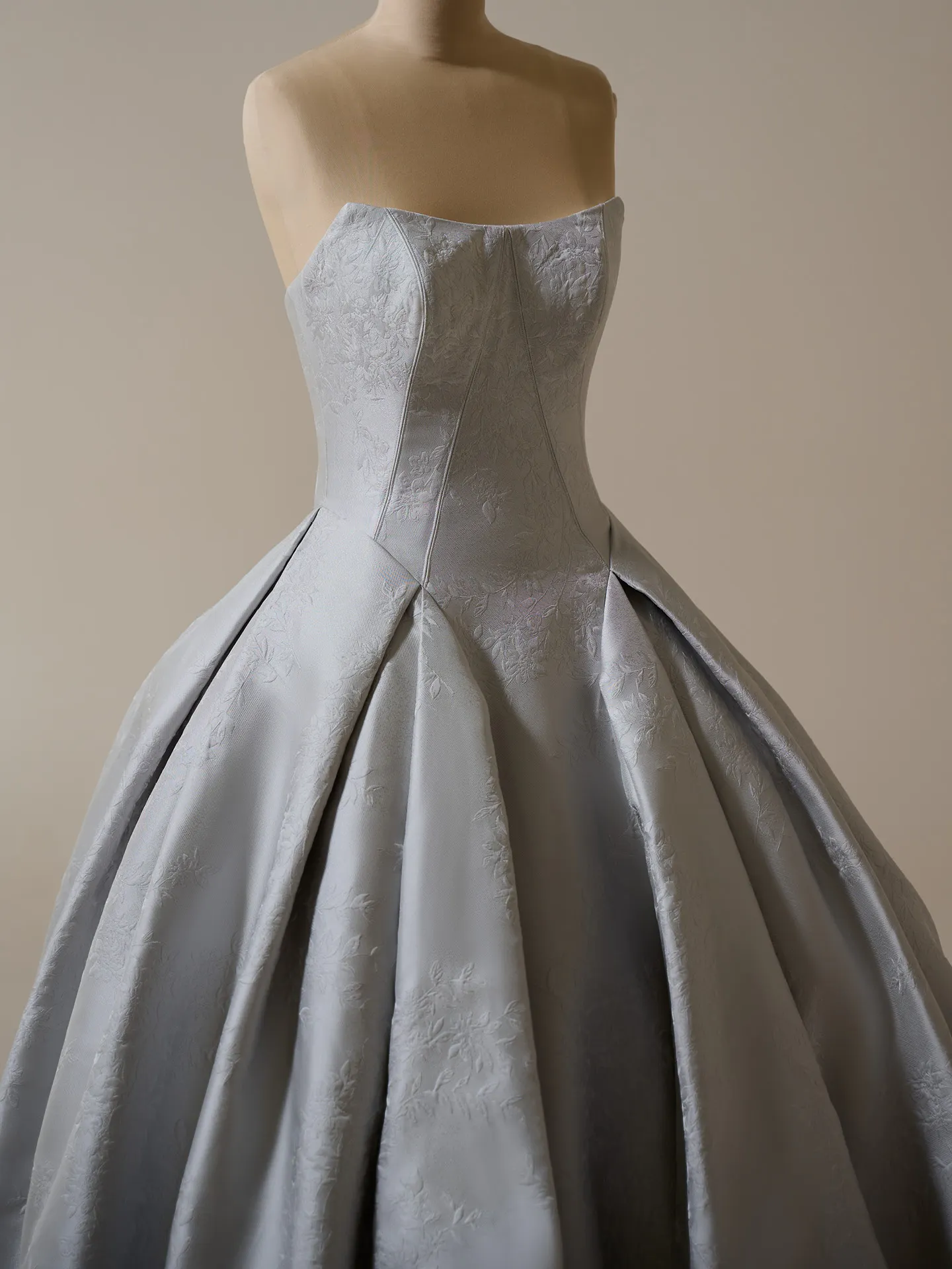 Maggie Sottero Fortune Marie front view, jacquard ball gown wedding dress.