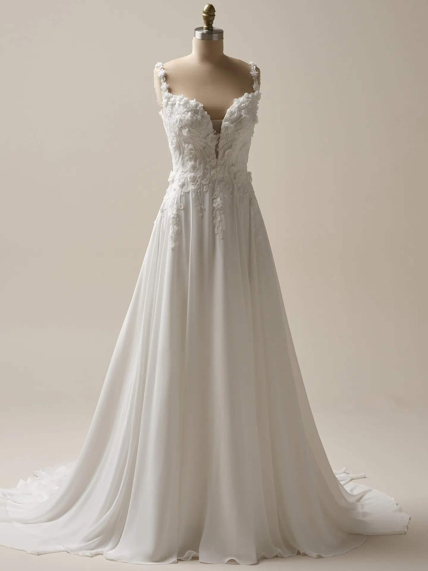 Maggie Sottero Hunter floral A-line gown front view