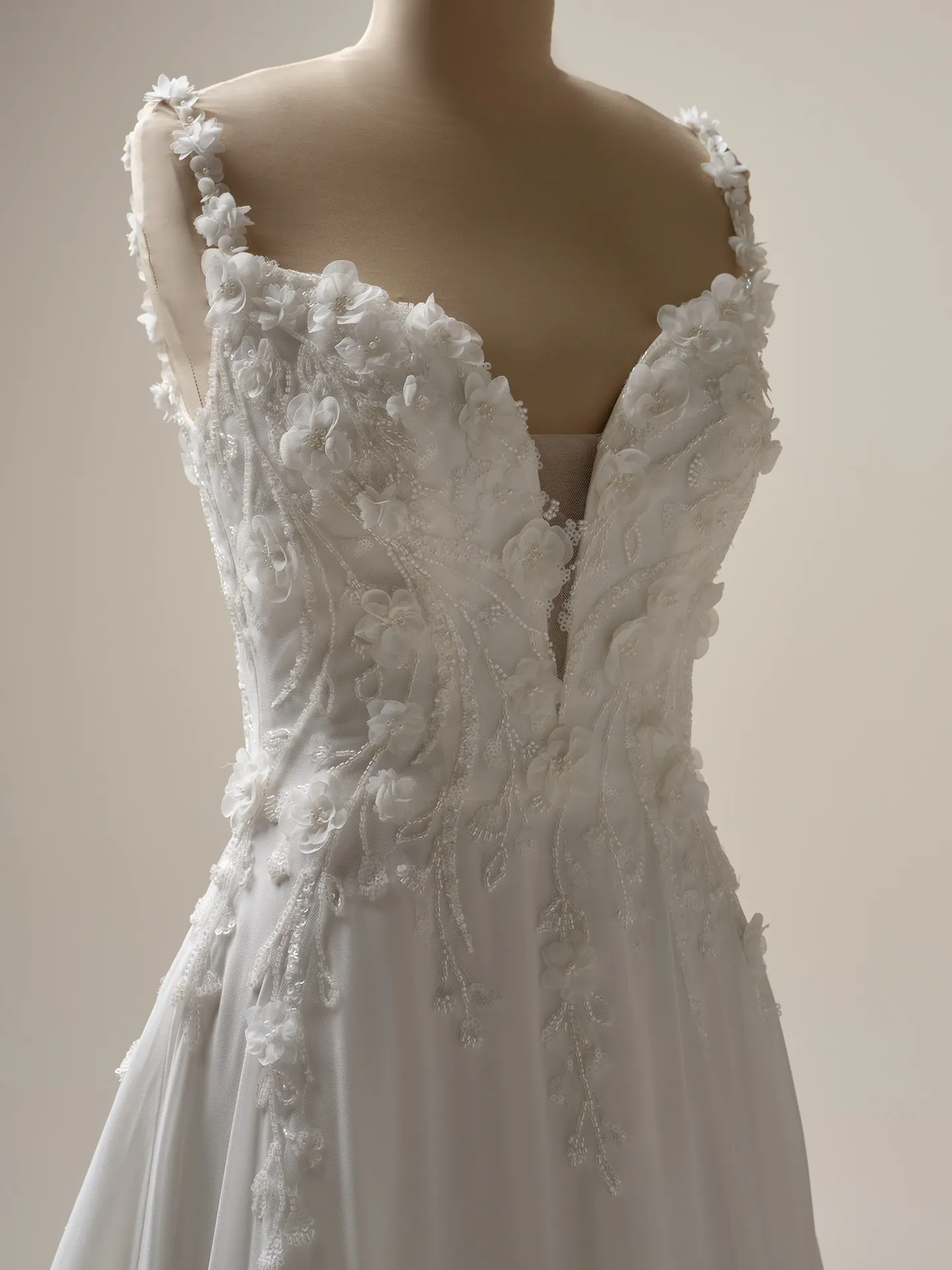 Maggie Sottero Hunter floral flowing A-line front view