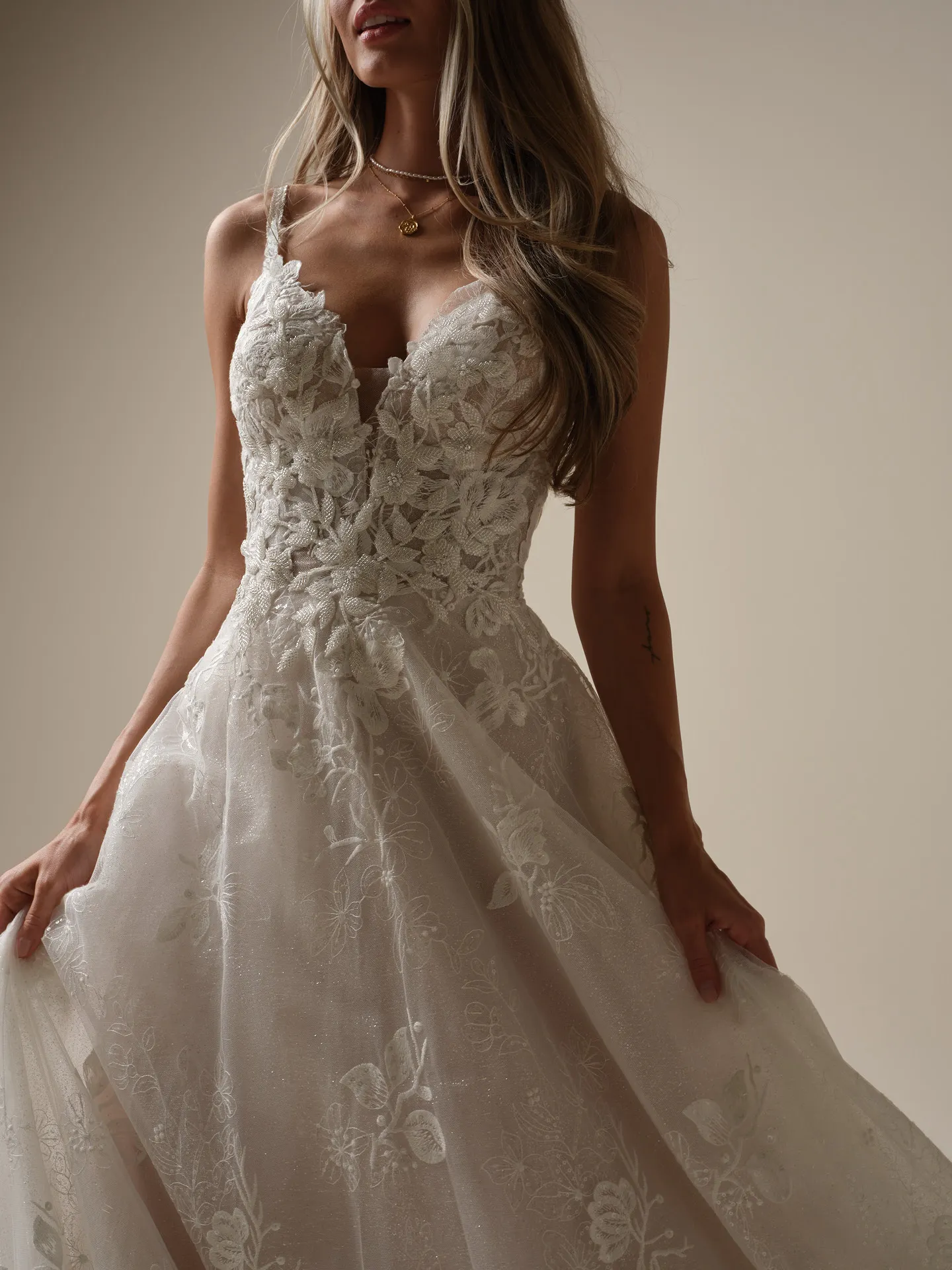 Maggie Sottero Jerrica floral A-line front view