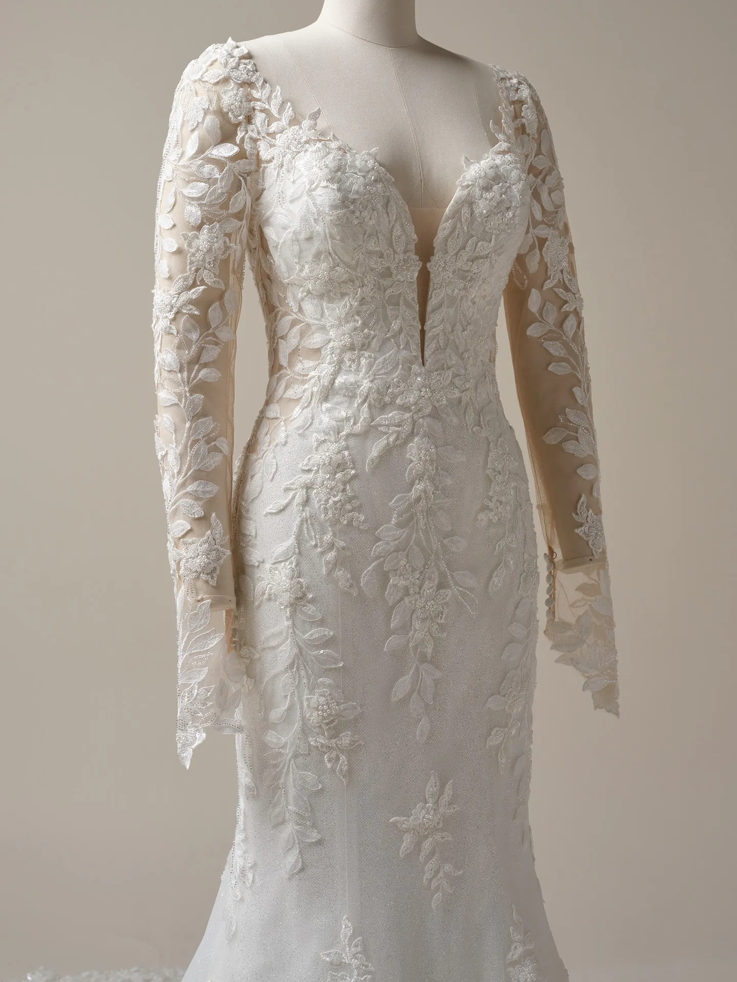 Maggie Sottero Keegan front view glittering illusion mermaid wedding gown