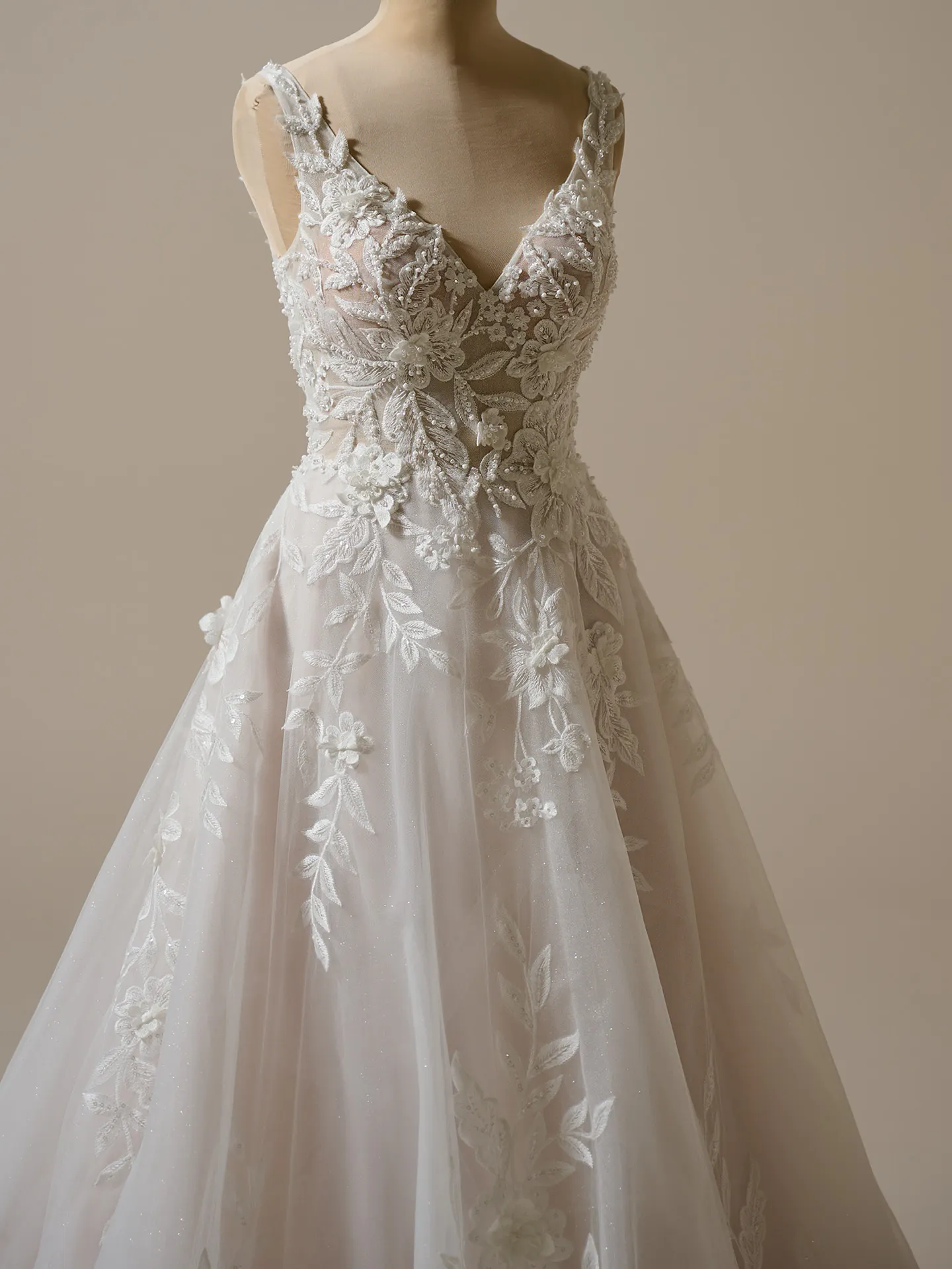 Maggie Sottero Magnolia lace A-line wedding dress front view
