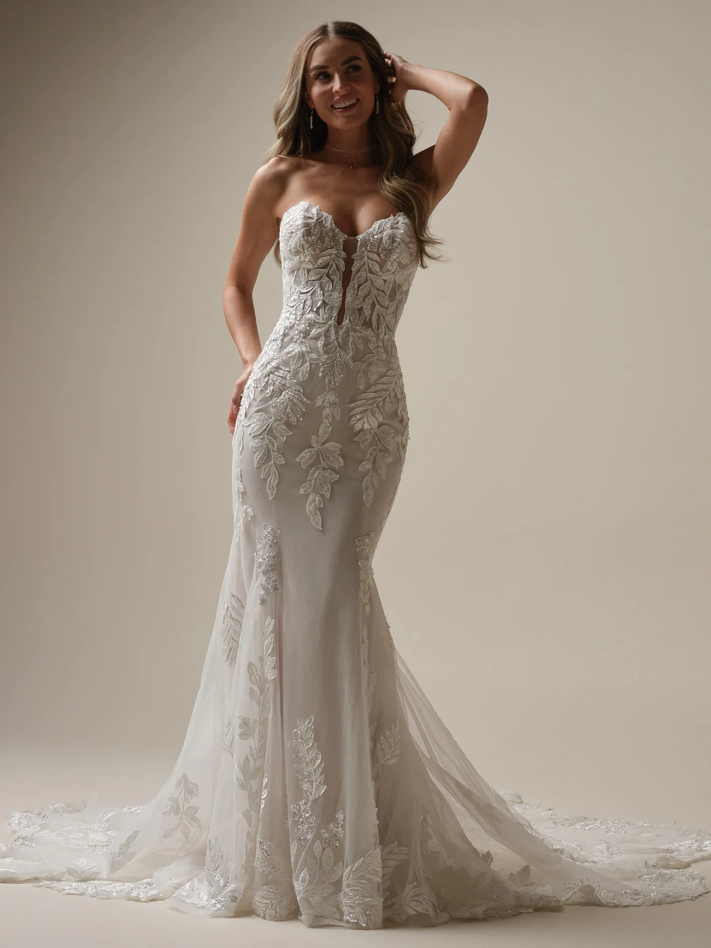 Maggie Sottero misty nature-inspired mermaid wedding gown front view