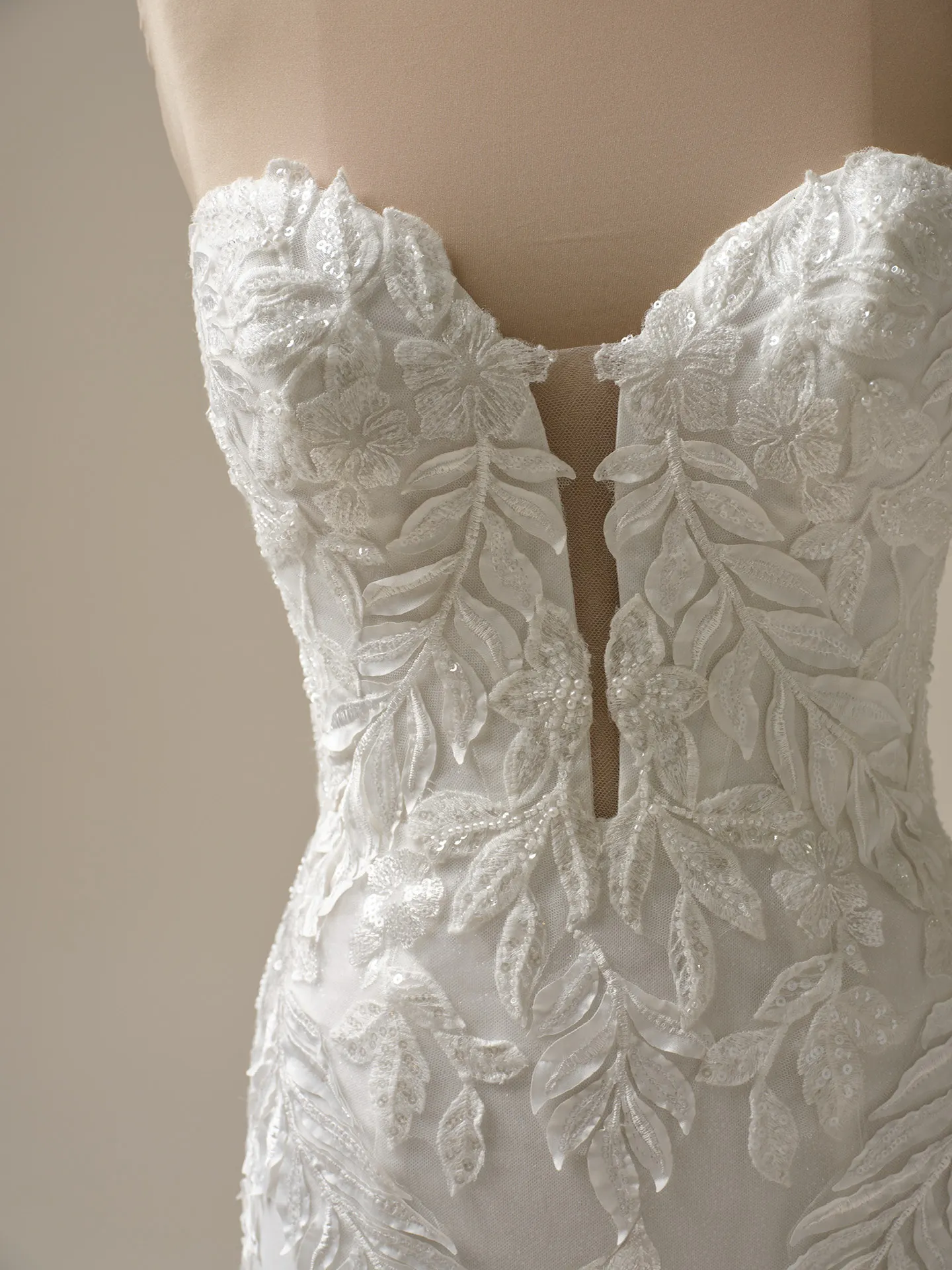 Maggie Sottero Misty back view with nature-inspired lace details