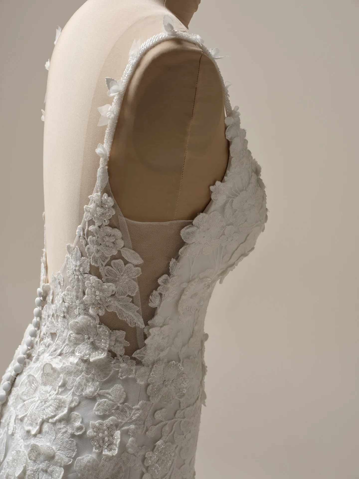 Maggie Sottero Reese floral lace mermaid side view
