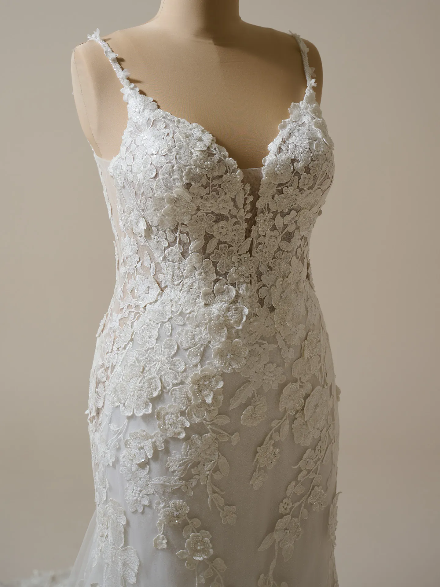 Maggie Sottero Reese floral lace mermaid dress front view