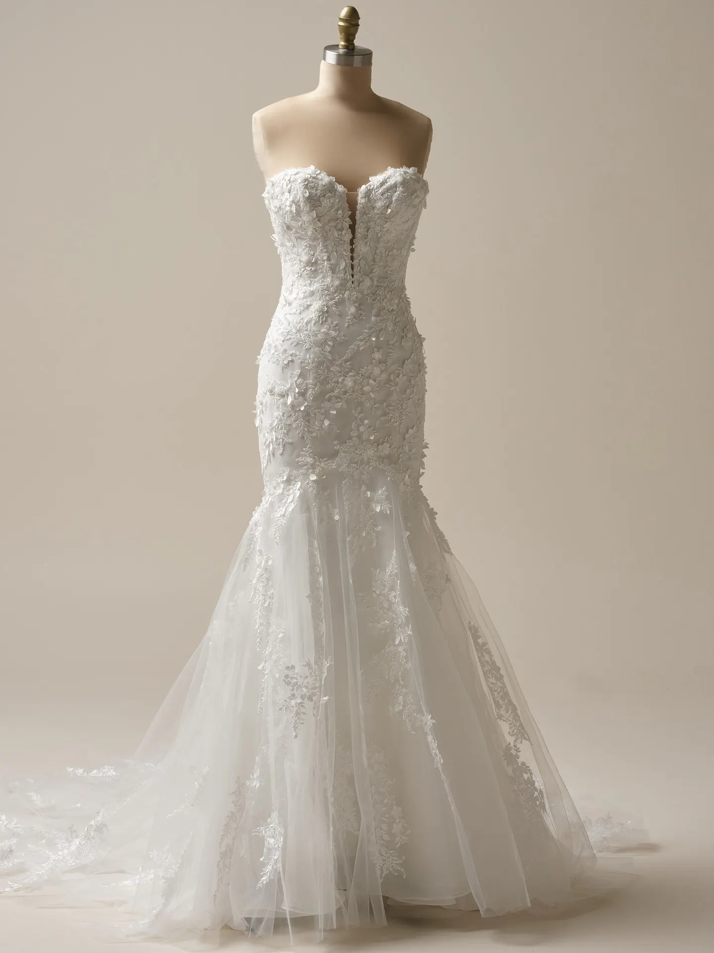 Maggie Sottero Roberta fit-and-flare lace wedding dress front view