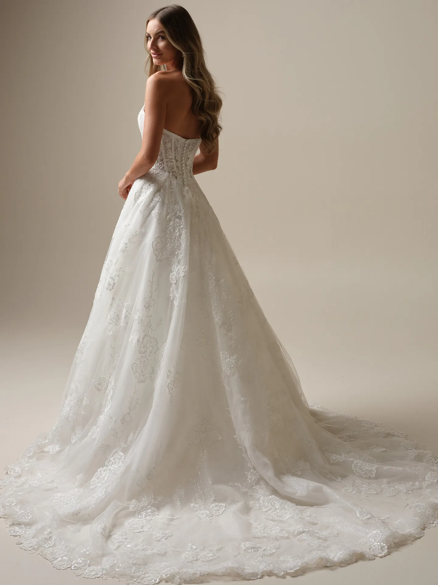 Skylar back view lace A-line bridal gown Maggie Sottero