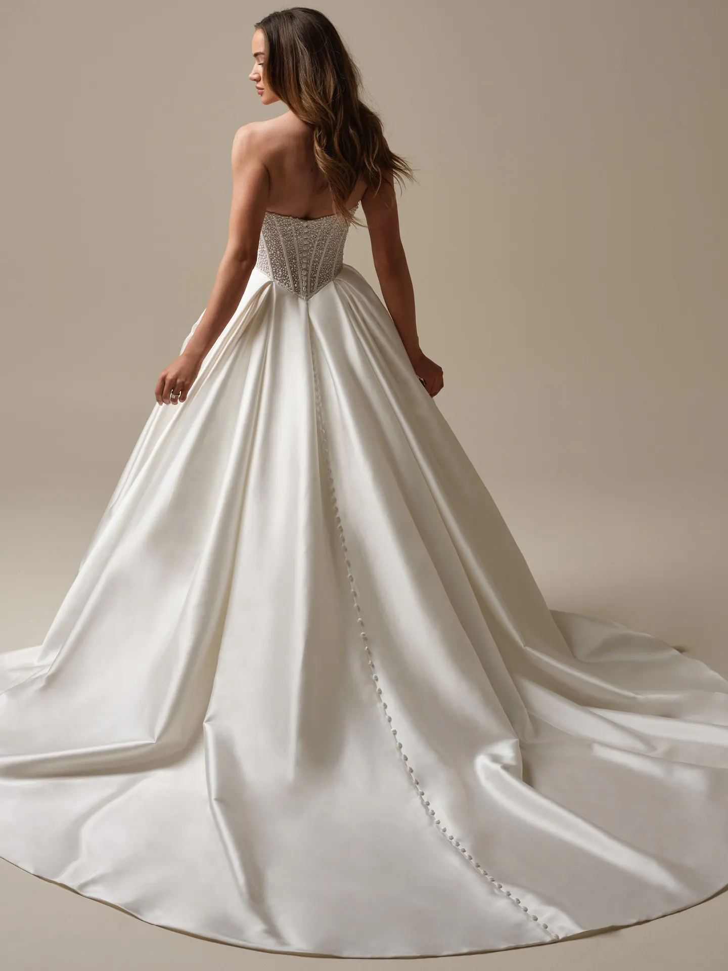 Rebecca Ingram Tina back view basque waist ball gown