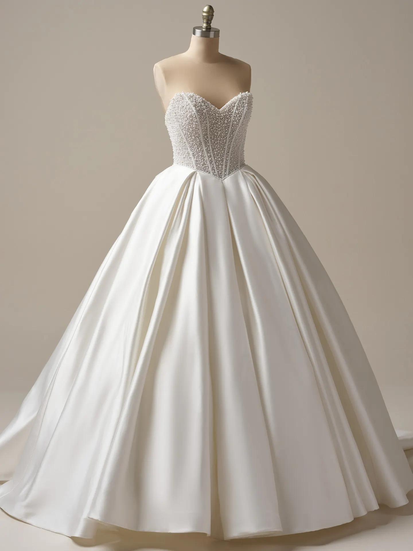 Maggie Sottero Tina Pearl Basque Waist Ball Gown front view