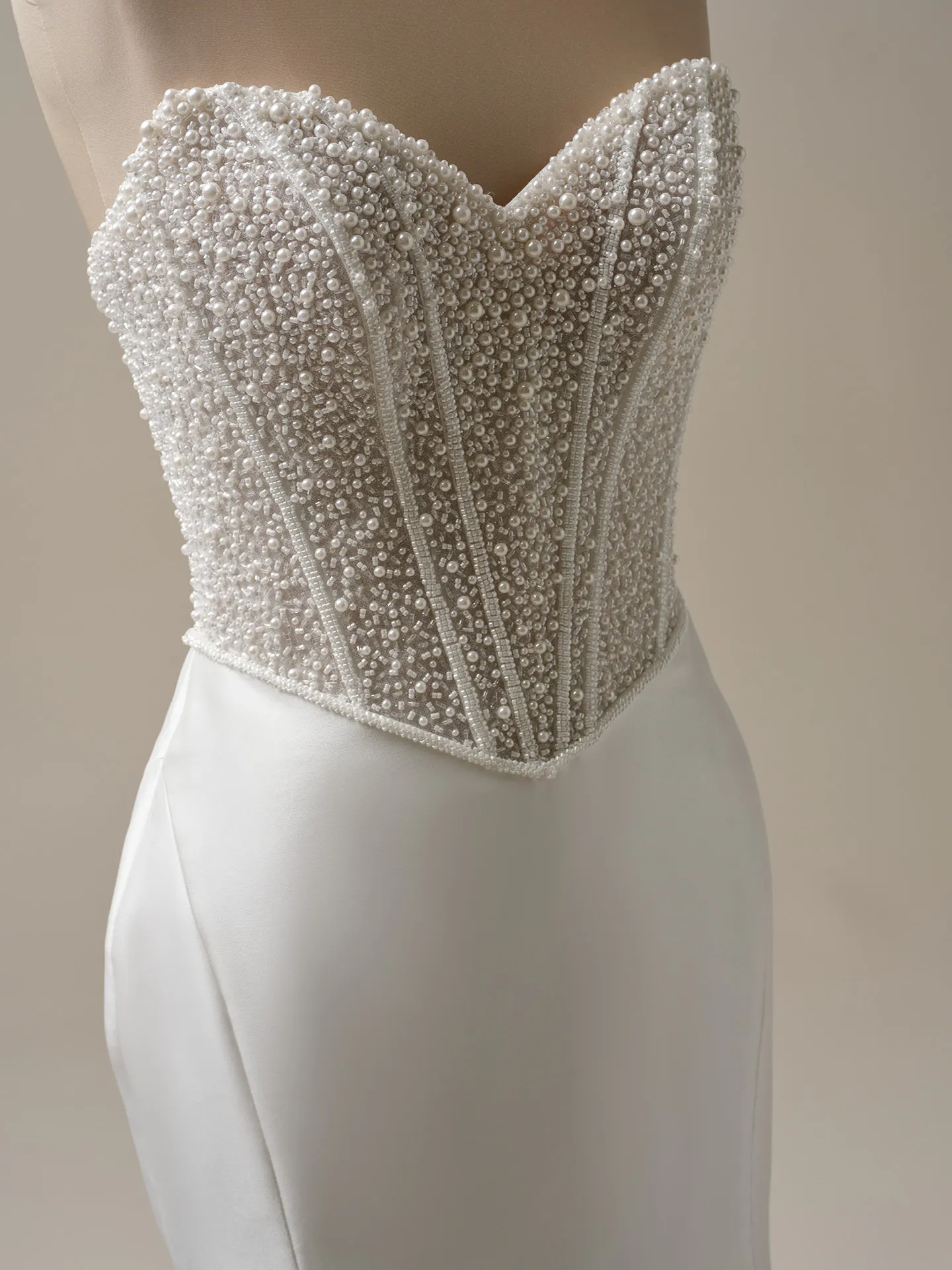 Maggie Sottero Tina Marie Mikado Pearl Mermaid side view