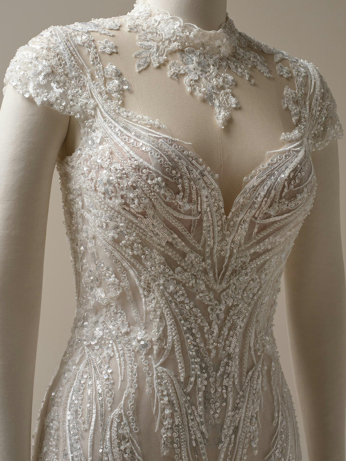 Torrence Silver Sequin Fit-and-Flare Wedding Gown | Maggie Sottero
