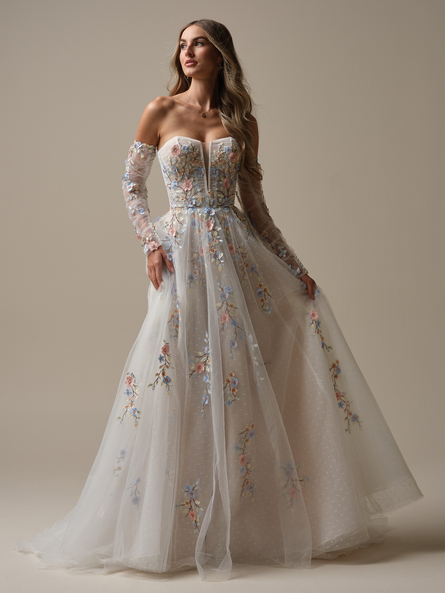 Zephyrine Colorful Floral A-line Wedding Gown | Maggie Sottero