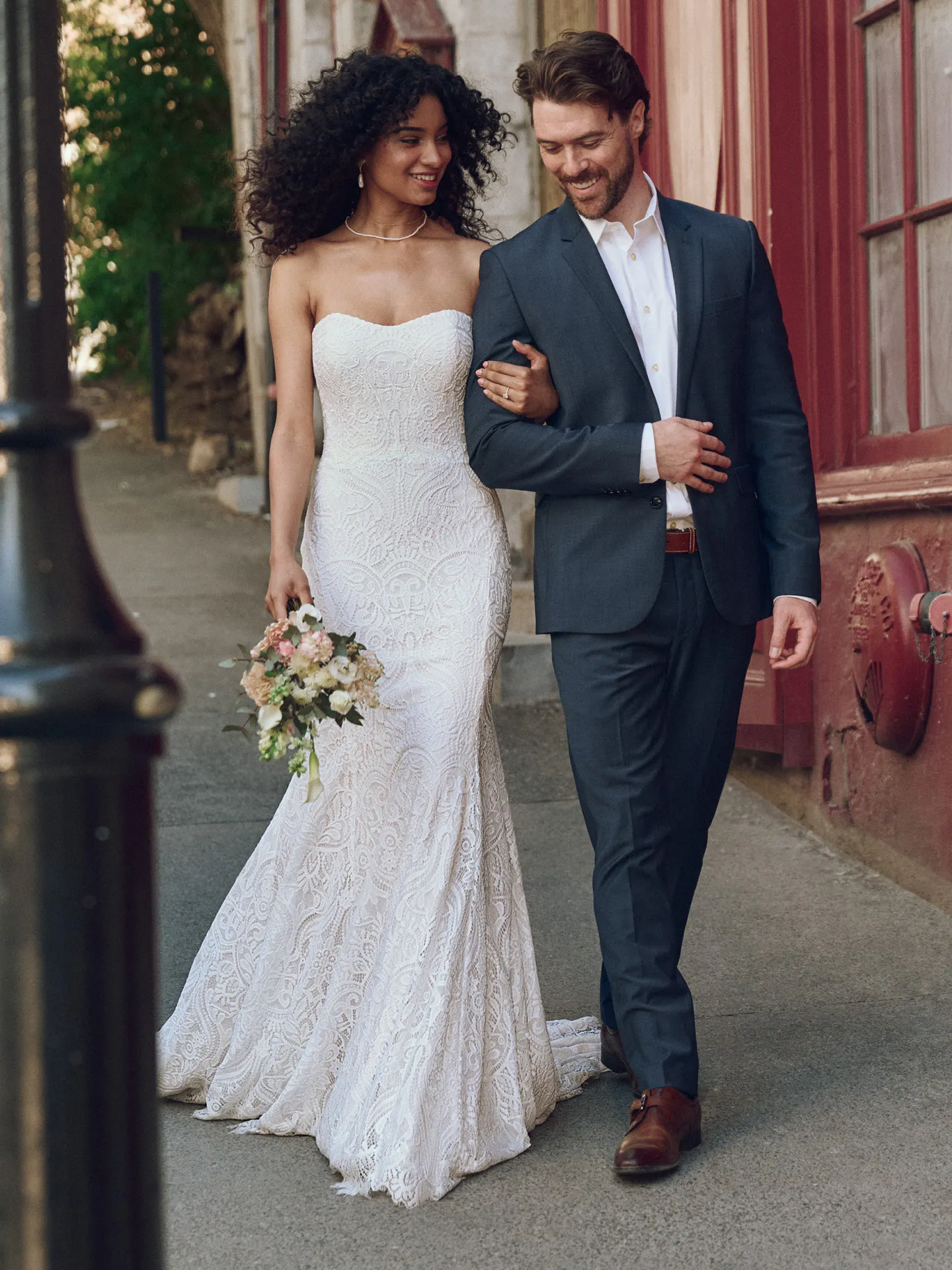 Maggie Sottero Berkeley lace sheath dress front view