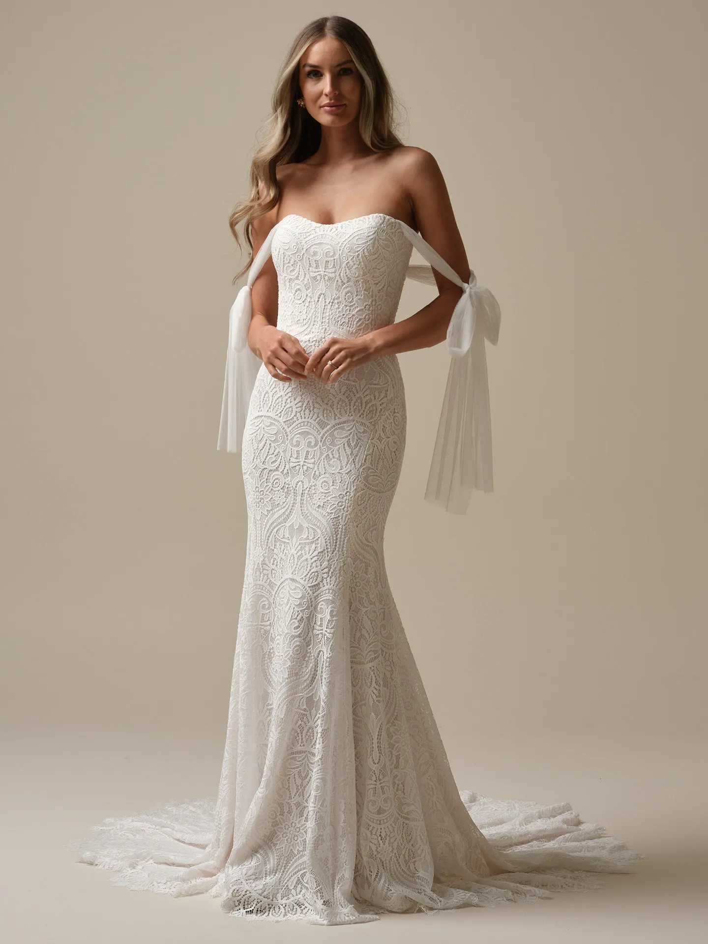 Maggie Sottero Berkeley lace sheath front view
