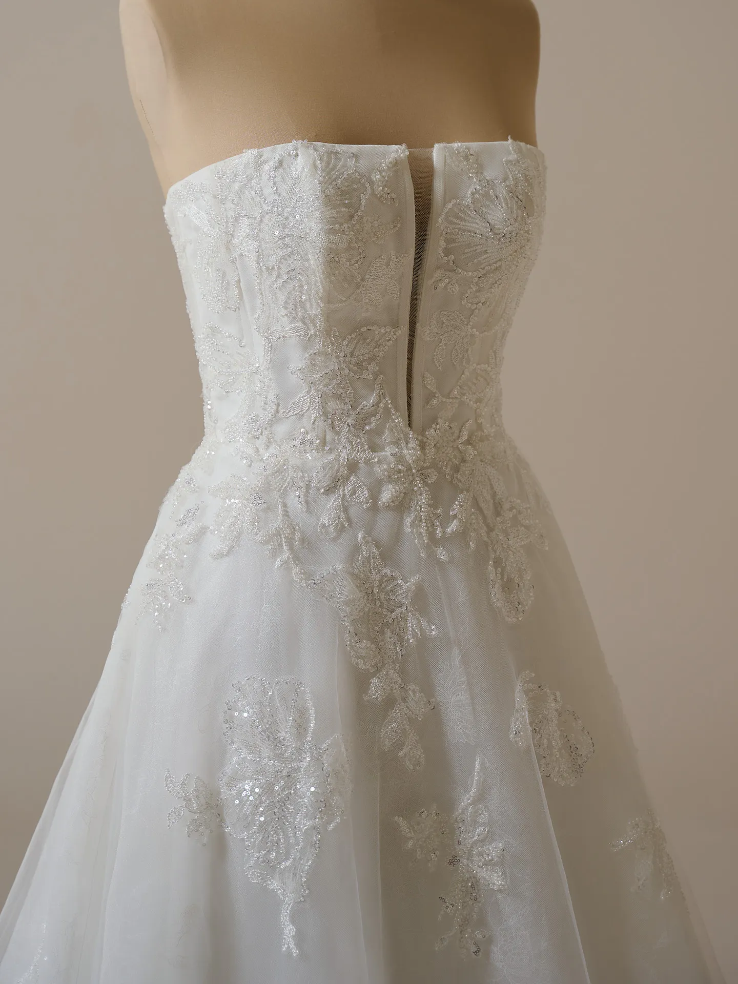 Billie floral organza A-line gown back view Maggie Sottero